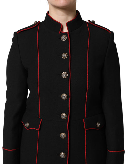 Dolce & Gabbana Black Wool Single Breasted Trench Coat Jacket - ClickThatClicks 