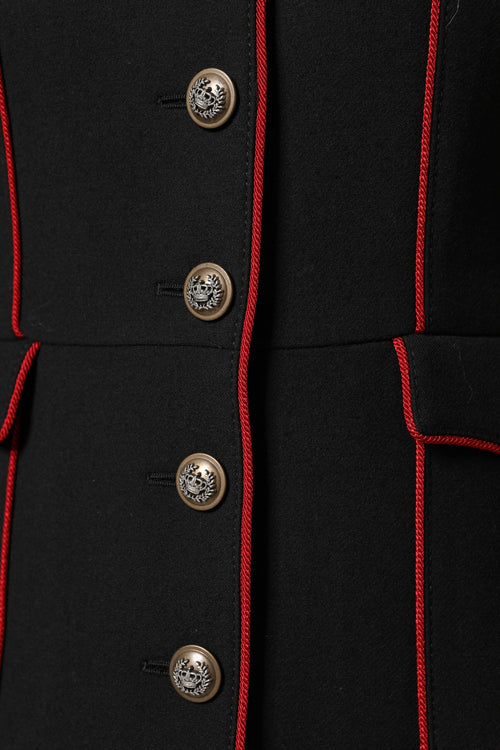 Dolce & Gabbana Black Wool Single Breasted Trench Coat Jacket - ClickThatClicks 