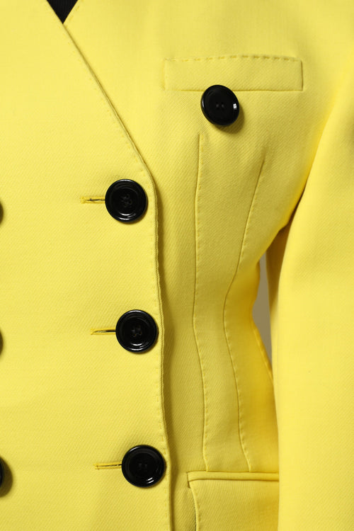 Dolce & Gabbana Yellow Double Breasted Trench Coat Jacket - ClickThatClicks 