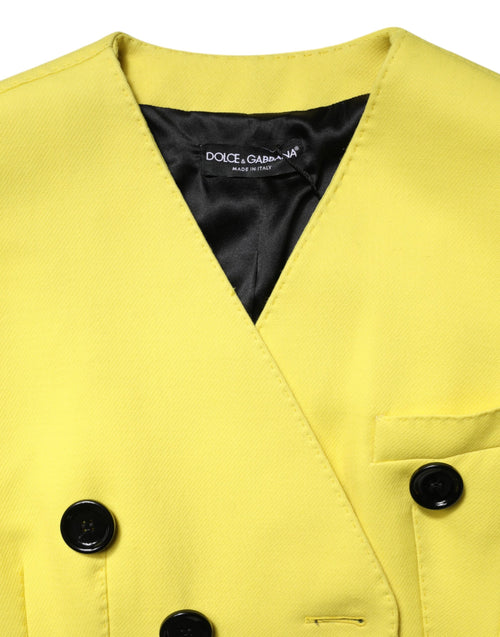 Dolce & Gabbana Yellow Double Breasted Trench Coat Jacket - ClickThatClicks 