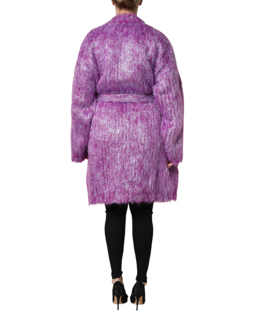 Dolce & Gabbana Purple Button Embellished Trench Coat Jacket - ClickThatClicks 