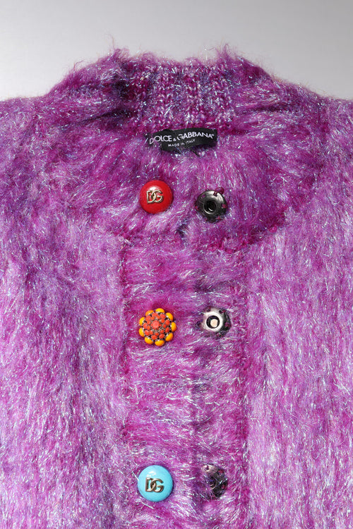 Dolce & Gabbana Purple Button Embellished Trench Coat Jacket - ClickThatClicks 