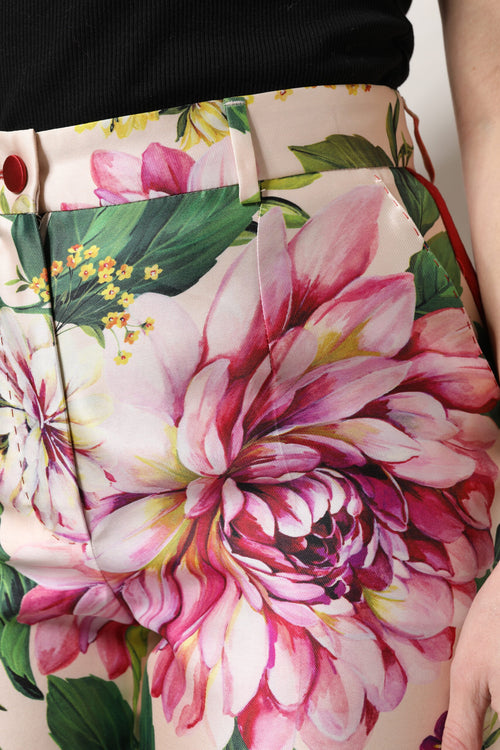 Dolce & Gabbana Multicolor Floral High Waist Straight Pants - ClickThatClicks 