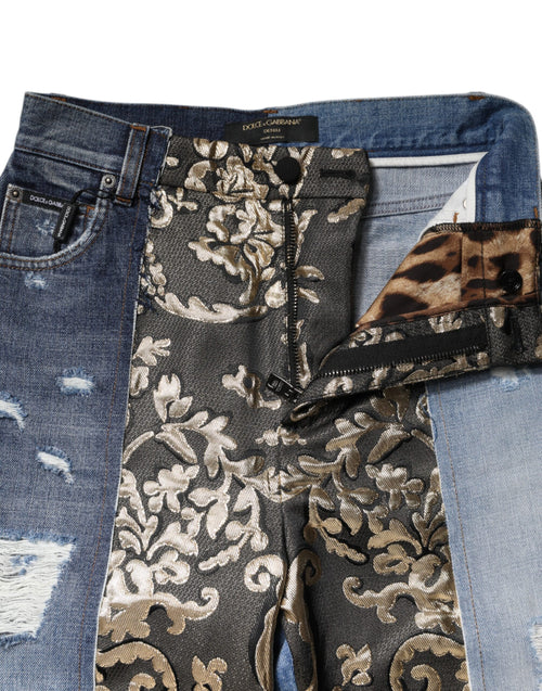 Dolce & Gabbana Multicolor Patchwork High Waist Denim Jeans - ClickThatClicks 