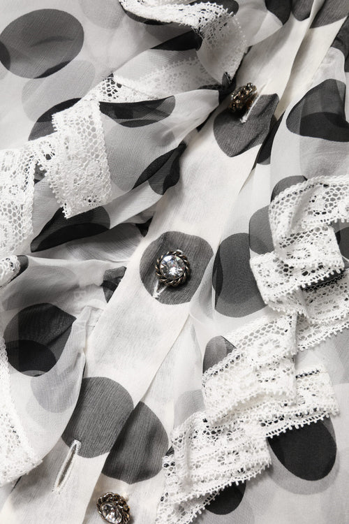 Dolce & Gabbana White Black Polka Dot Cotton Sleeveless Top - ClickThatClicks 