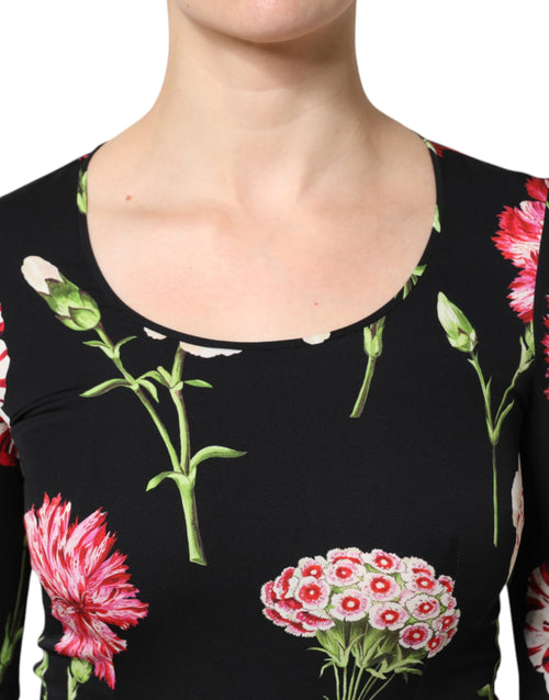 Dolce & Gabbana Black Floral Long Sleeve Women Blouse Top - ClickThatClicks 
