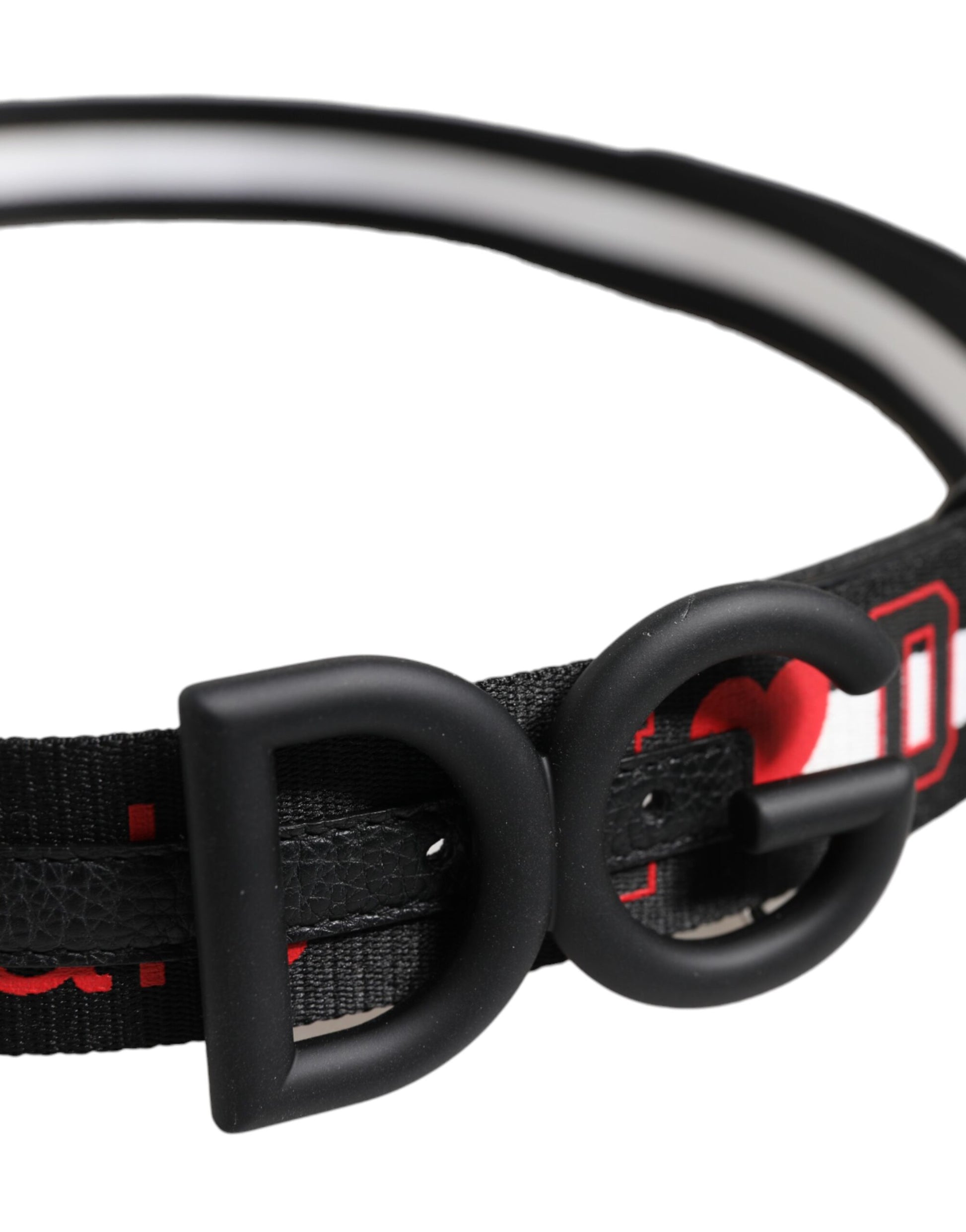 Dolce & Gabbana Black Polyester Logo Print DG Buckle Belt - ClickThatClicks 