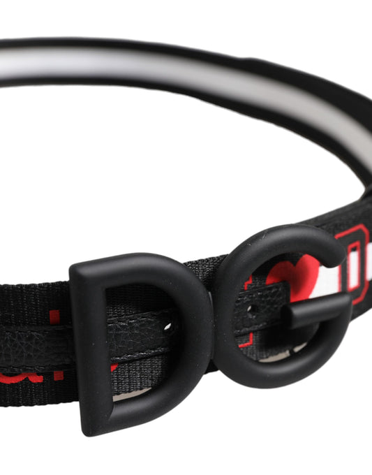 Dolce & Gabbana Black Polyester Logo Print DG Buckle Belt - ClickThatClicks 