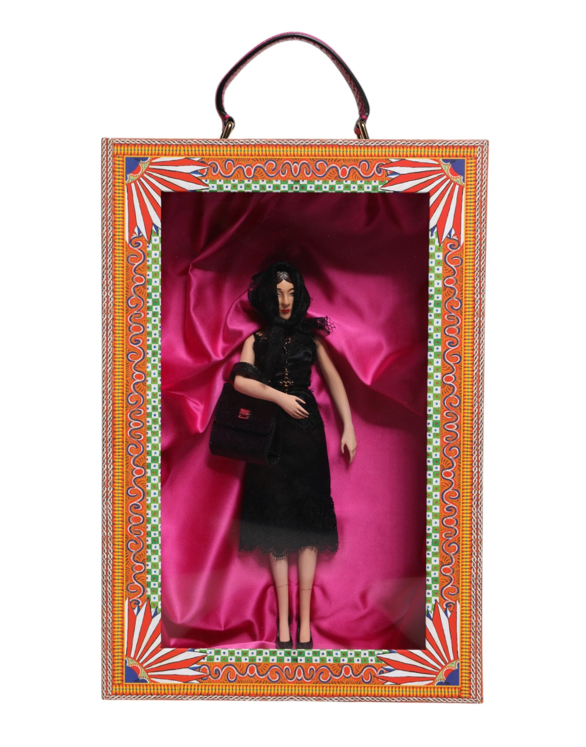Dolce & Gabbana Black Dress Ceramic Porcelain Fashion Leather Sicily Dolls - ClickThatClicks 
