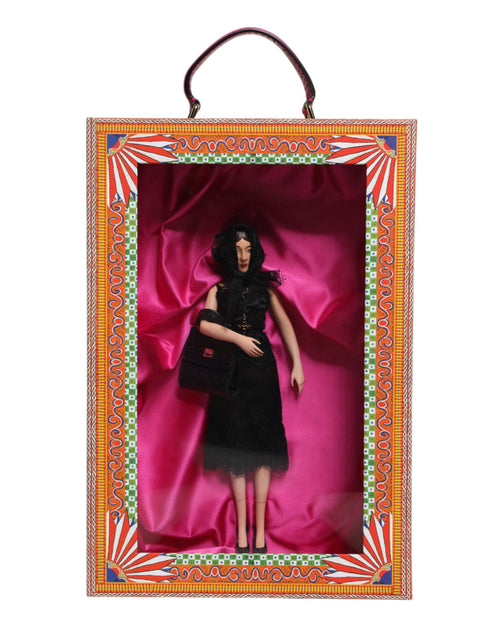 Dolce & Gabbana Black Dress Ceramic Porcelain Fashion Leather Sicily Dolls - ClickThatClicks 