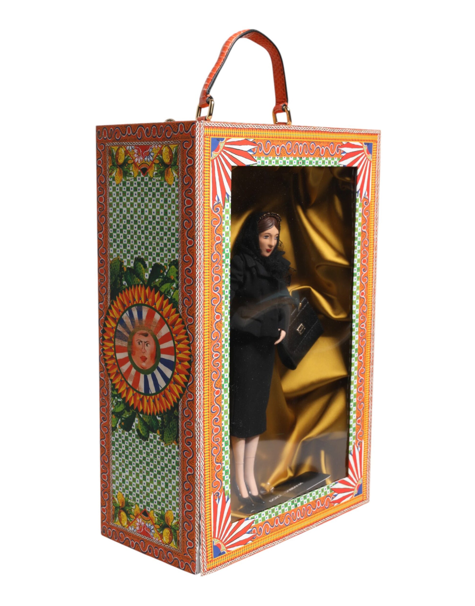 Dolce & Gabbana Black Dress Ceramic Porcelain Fashion Leather Sicily Dolls - ClickThatClicks 