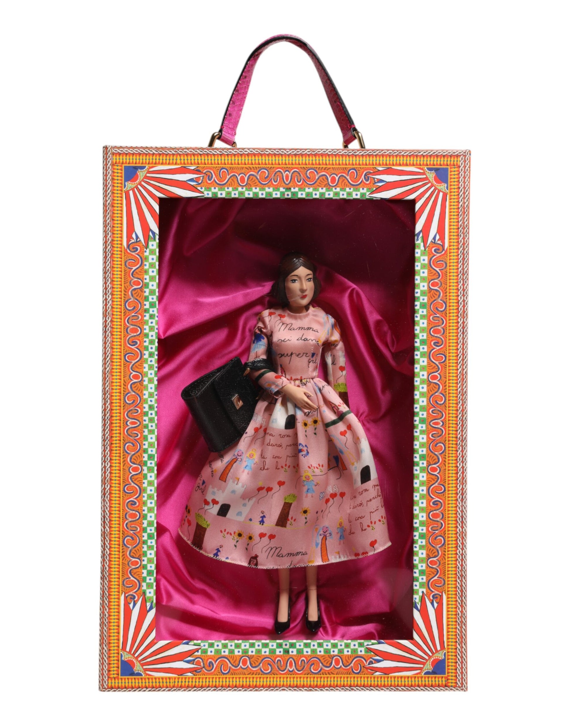 Dolce & Gabbana Pink Dress Ceramic Porcelain Fashion Leather Sicily Dolls - ClickThatClicks 