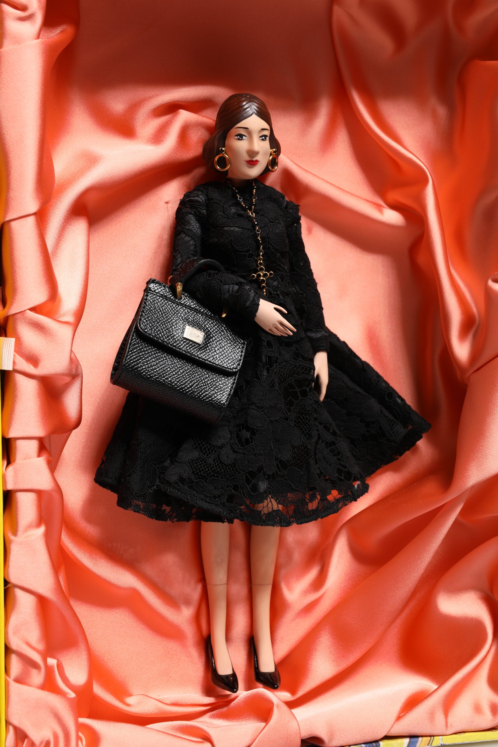 Dolce & Gabbana Black Dress Ceramic Porcelain Fashion Leather Sicily Dolls - ClickThatClicks 