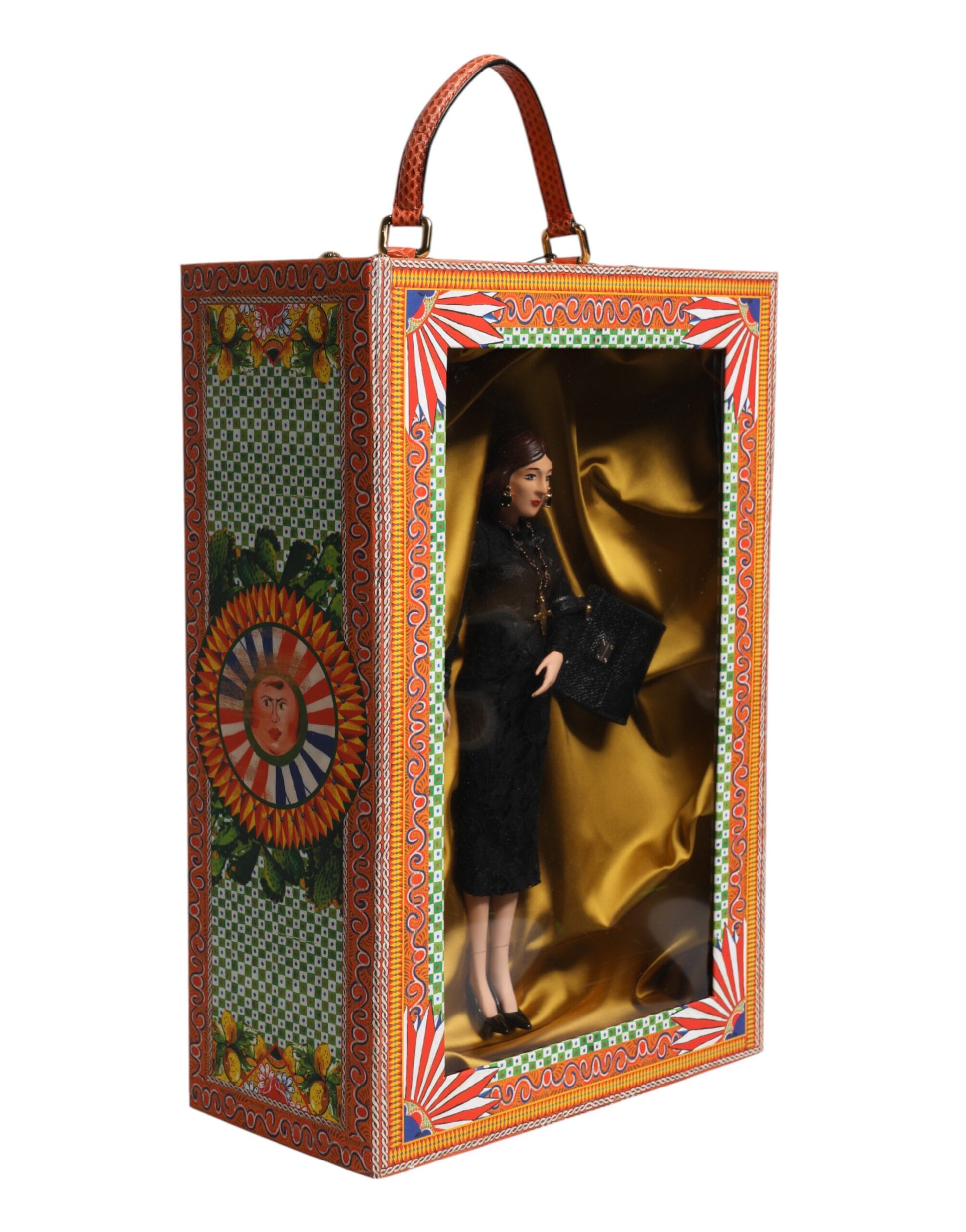 Dolce & Gabbana Black Dress Ceramic Porcelain Fashion Leather Sicily Dolls - ClickThatClicks 