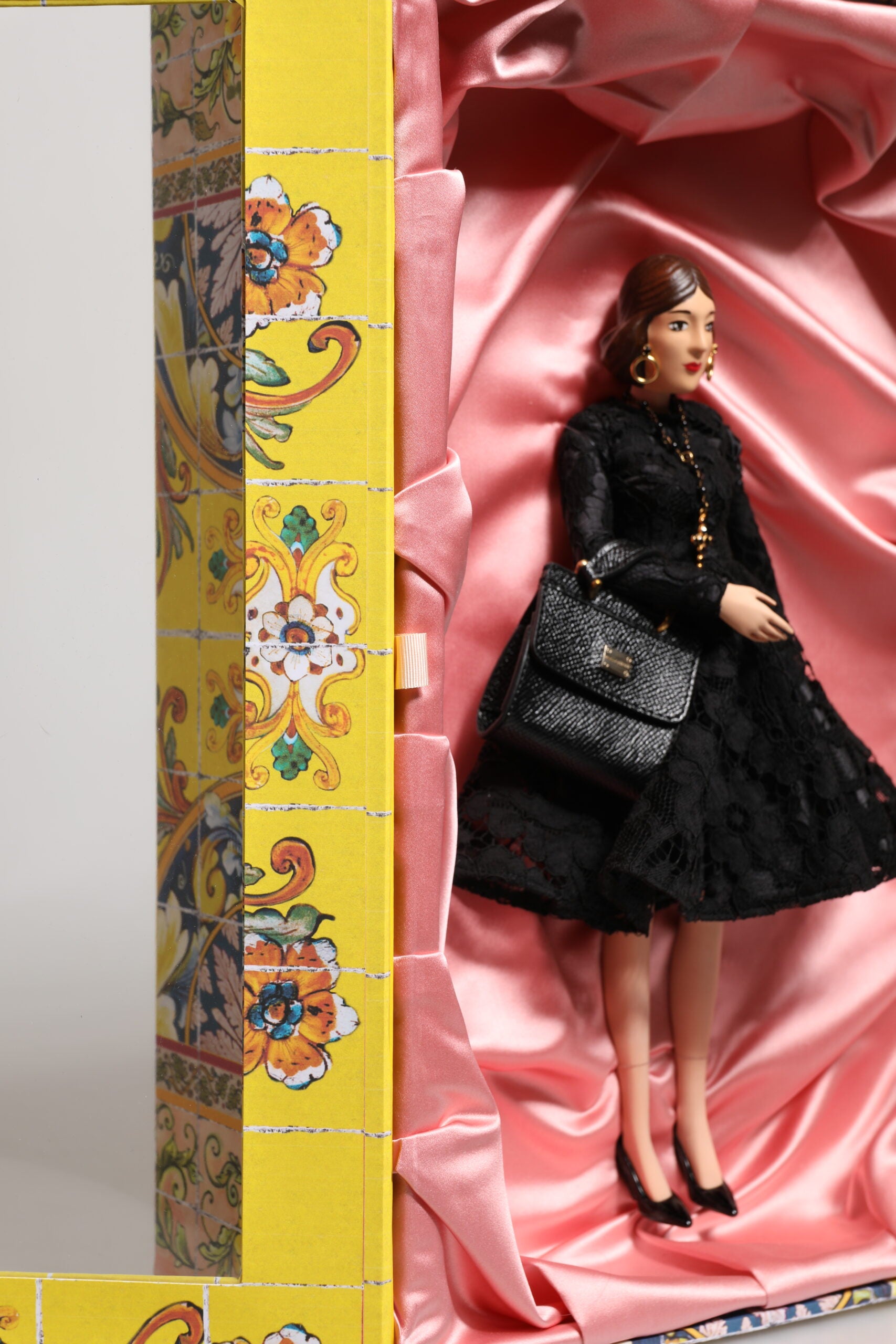 Dolce & Gabbana Black Dress Ceramic Porcelain Fashion Leather Sicily Dolls - ClickThatClicks 