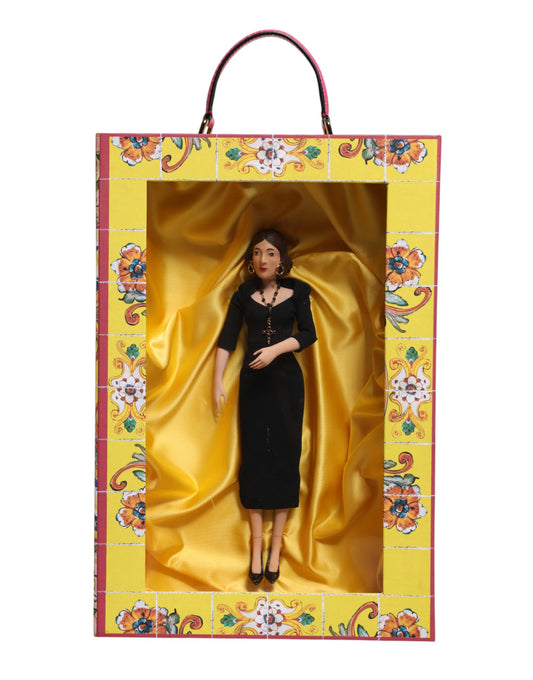 Dolce & Gabbana Black Dress Ceramic Porcelain Fashion Leather Sicily Dolls - ClickThatClicks 