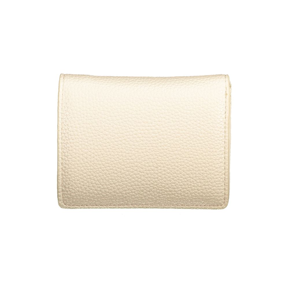 Mario Valentino Beige Polyurethane Women Wallet - ClickThatClicks 