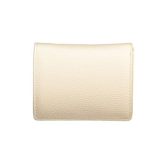 Mario Valentino Beige Polyurethane Women Wallet - ClickThatClicks 