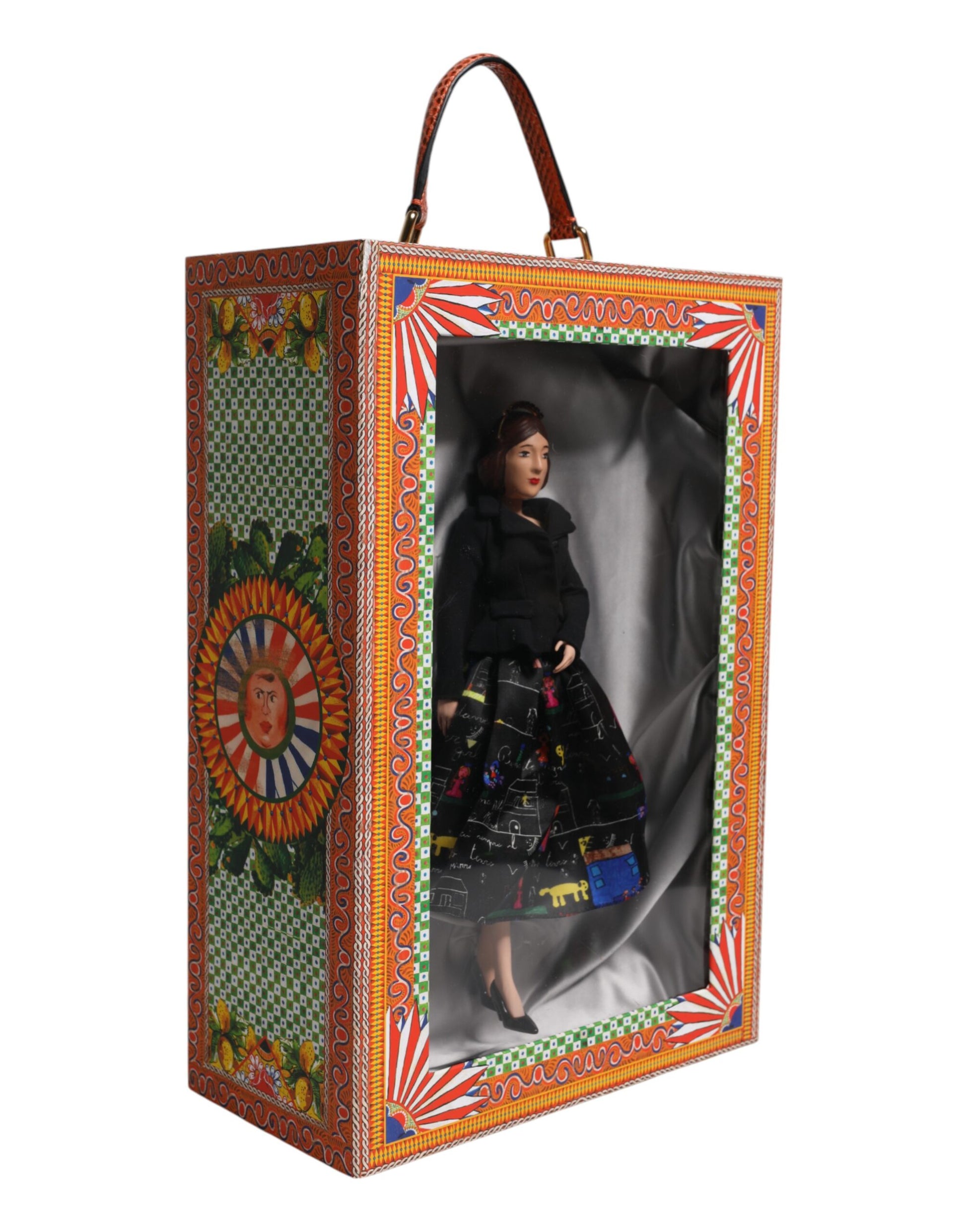 Dolce & Gabbana Black Dress Ceramic Porcelain Fashion Leather Sicily Dolls - ClickThatClicks 