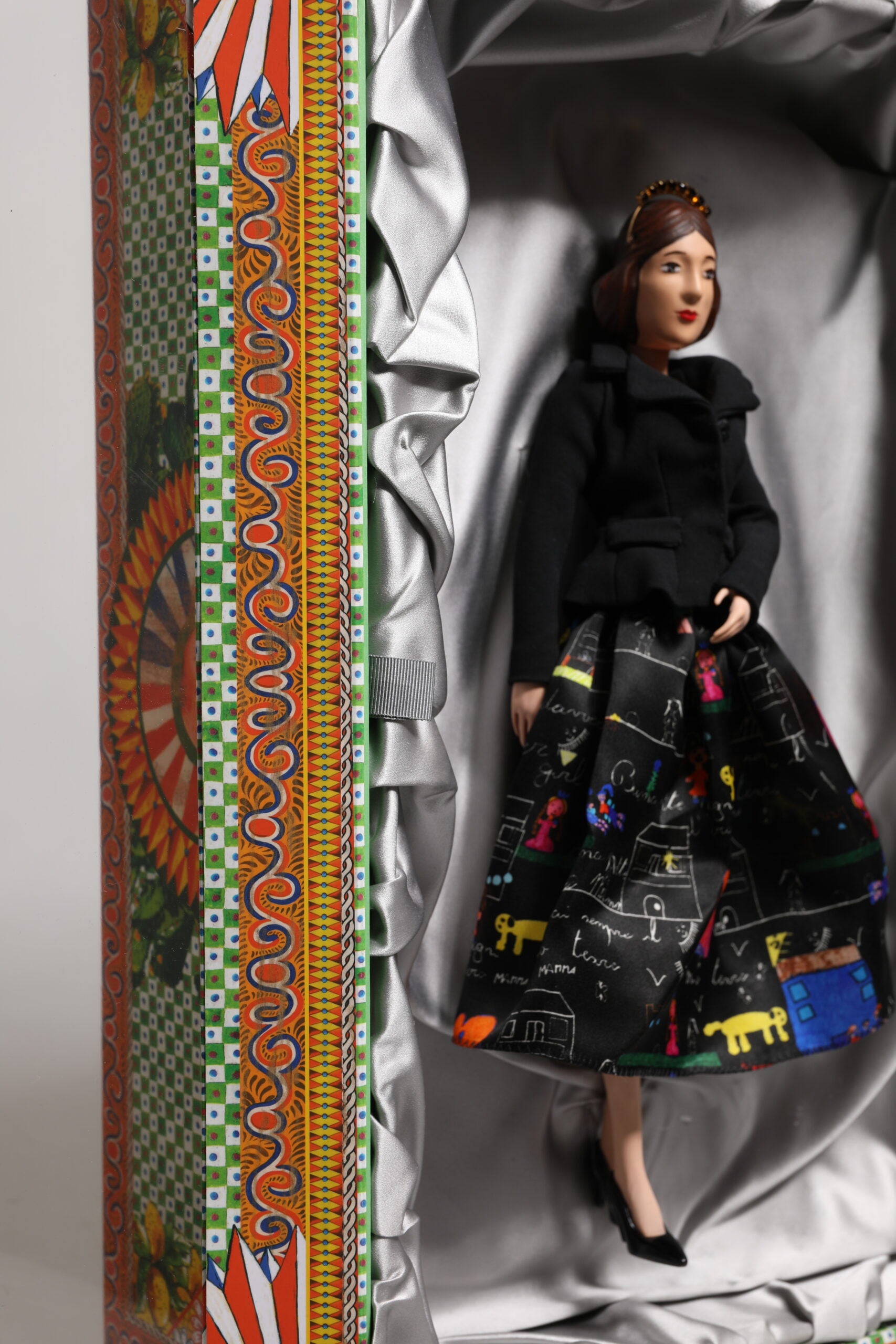 Dolce & Gabbana Black Dress Ceramic Porcelain Fashion Leather Sicily Dolls - ClickThatClicks 