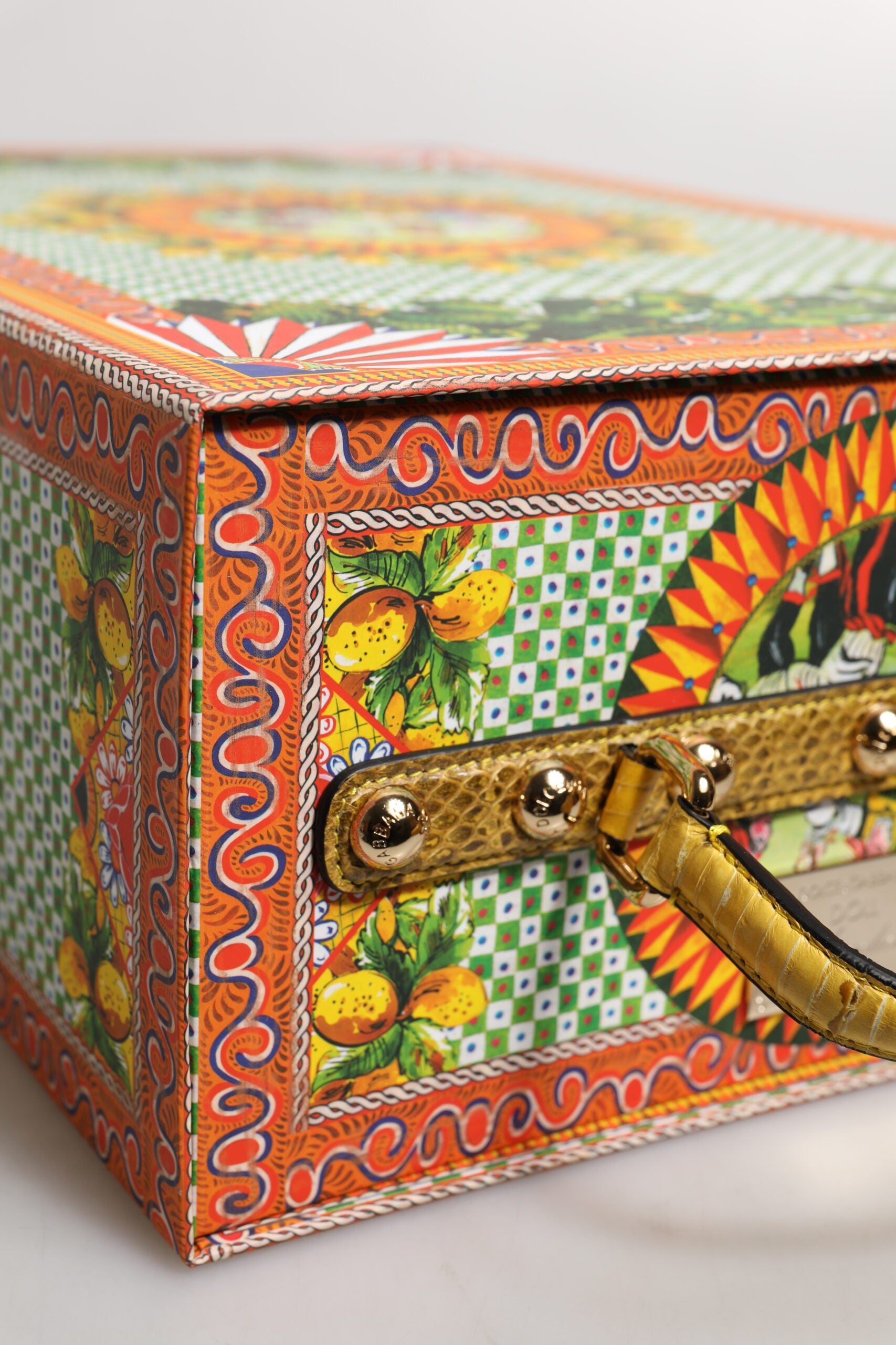 Dolce & Gabbana Red Dress Ceramic Porcelain Fashion Box Leather Sicily Dolls - ClickThatClicks 