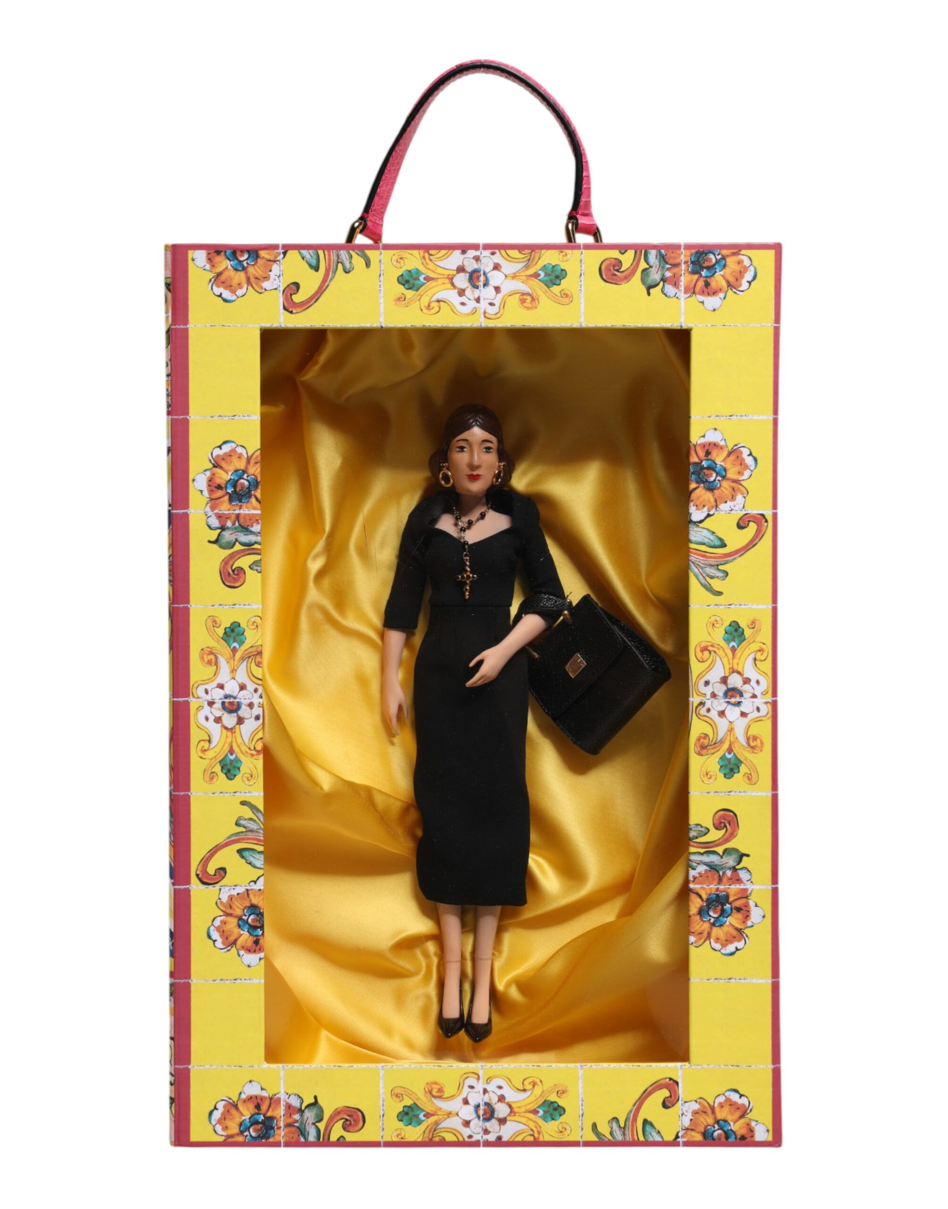 Dolce & Gabbana Black Dress Ceramic Porcelain Fashion Leather Sicily Dolls - ClickThatClicks 