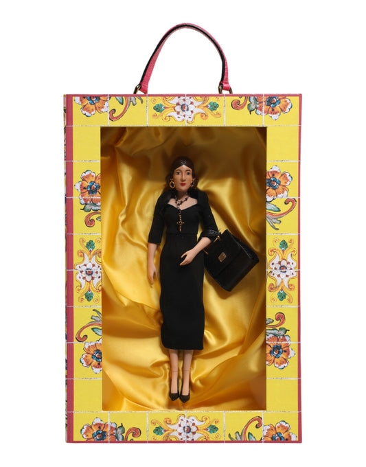 Dolce & Gabbana Black Dress Ceramic Porcelain Fashion Leather Sicily Dolls - ClickThatClicks 