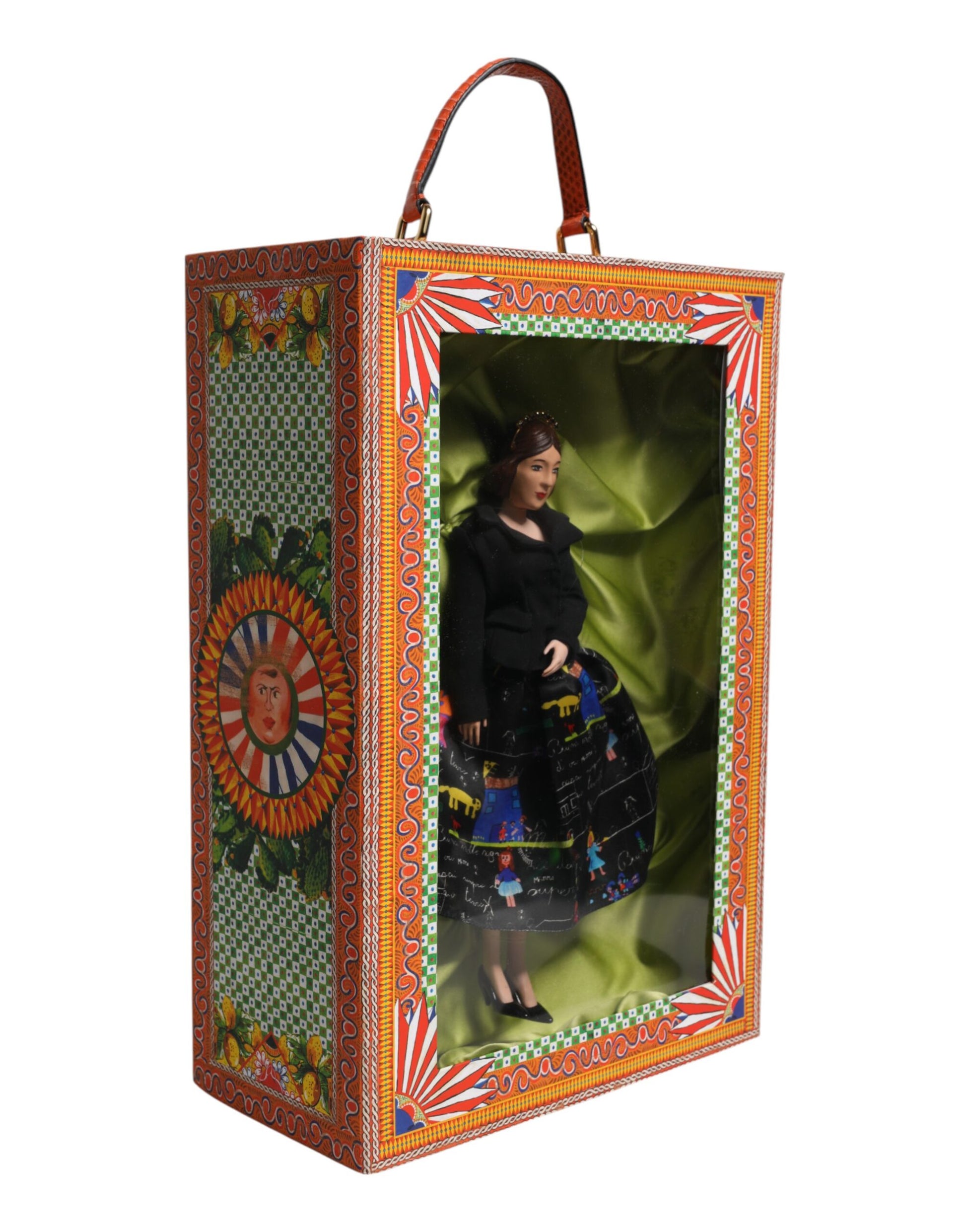 Dolce & Gabbana Black Dress Ceramic Porcelain Fashion Leather Sicily Dolls - ClickThatClicks 