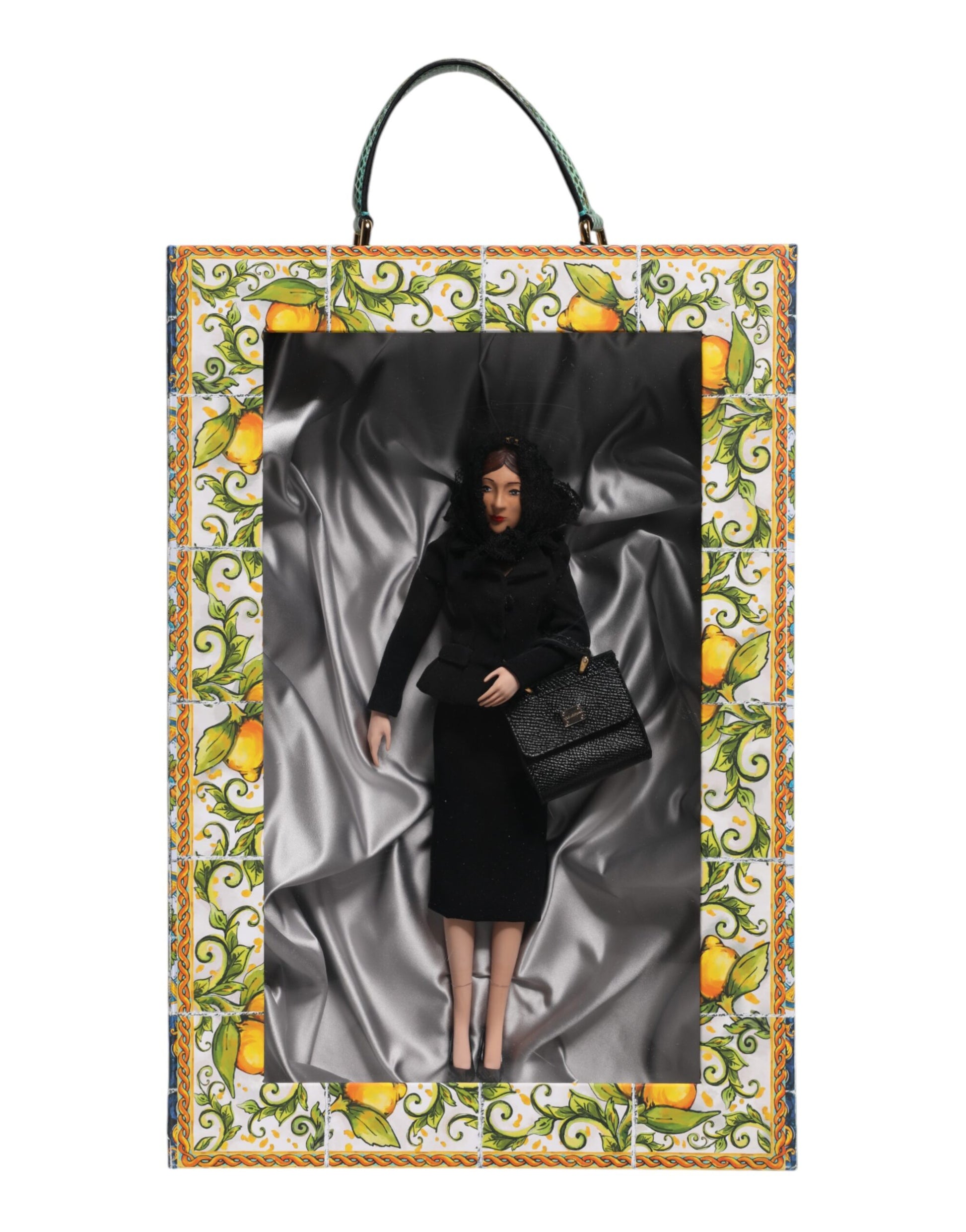 Dolce & Gabbana Black Dress Ceramic Porcelain Fashion Leather Sicily Dolls - ClickThatClicks 