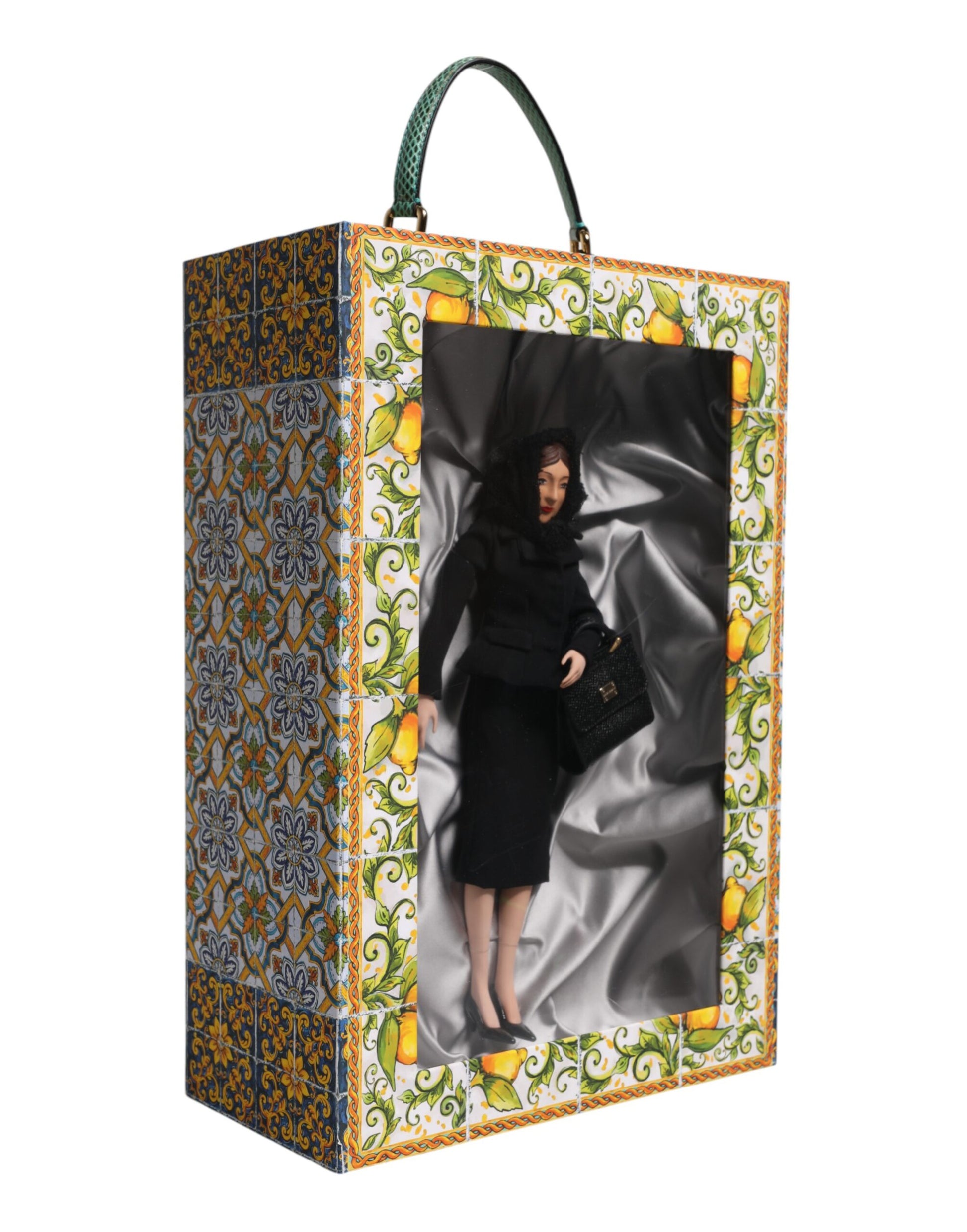 Dolce & Gabbana Black Dress Ceramic Porcelain Fashion Leather Sicily Dolls - ClickThatClicks 
