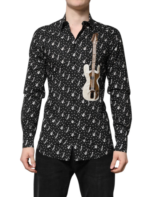 Dolce & Gabbana Black GOLD Instrument Embellished Shirt - ClickThatClicks 