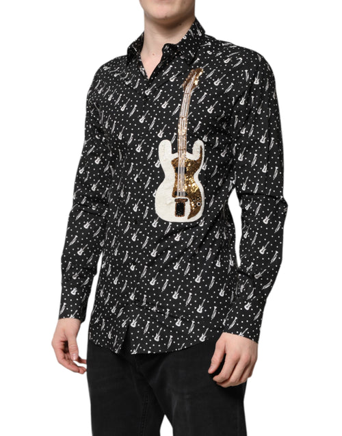 Dolce & Gabbana Black GOLD Instrument Embellished Shirt - ClickThatClicks 