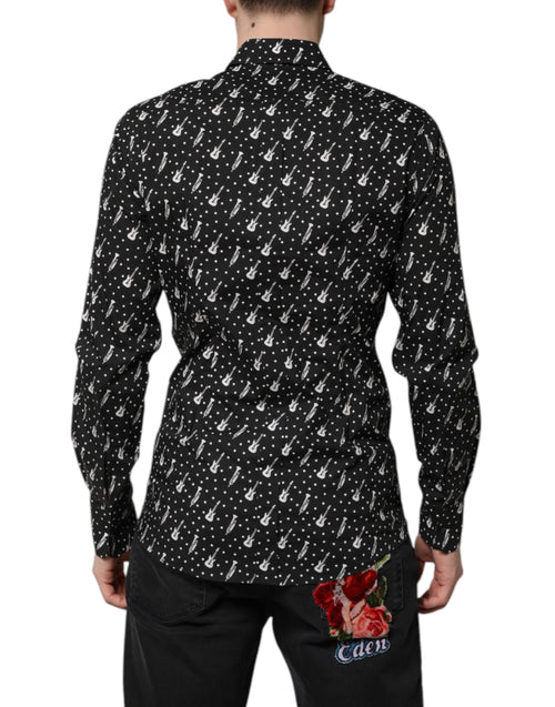 Dolce & Gabbana Black GOLD Instrument Embellished Shirt - ClickThatClicks 