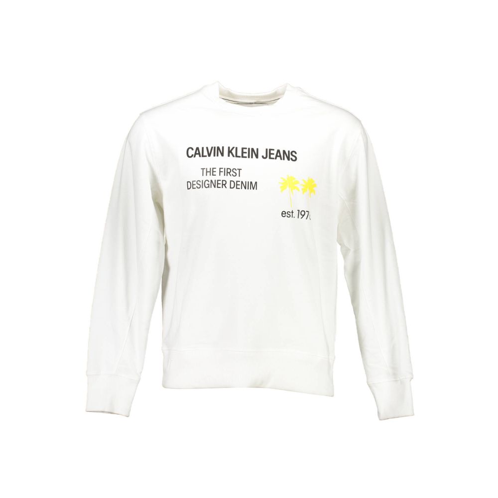 Calvin Klein White Cotton Unisex Sweatshirt