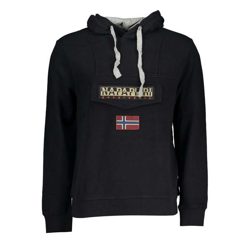 Napapijri Black Cotton Men's Hooded Sweater