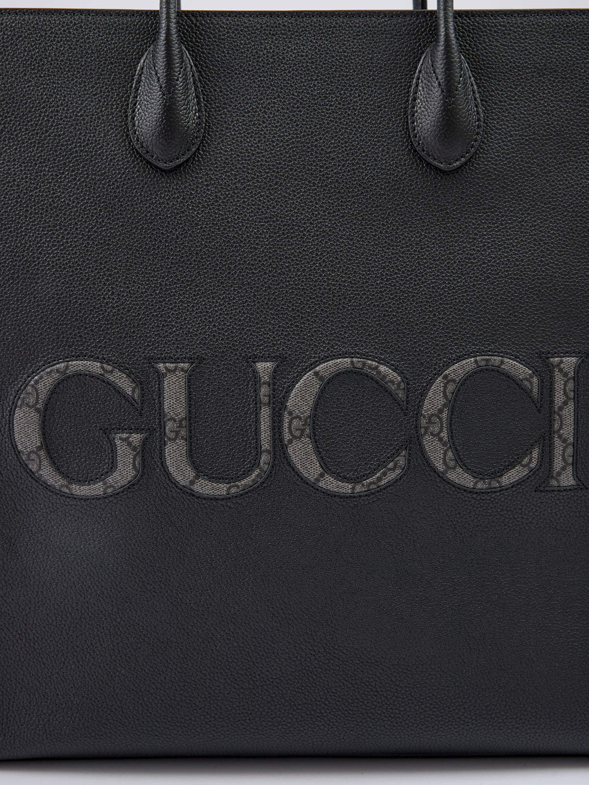 Gucci Black Leather Logo Medium Tote Bag - ClickThatClicks 