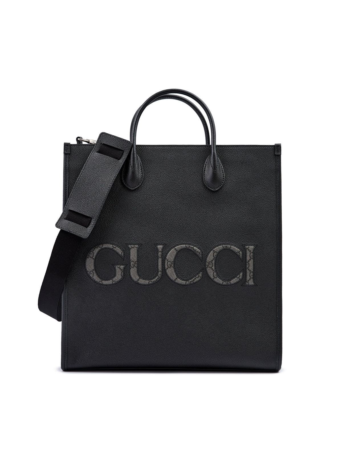 Gucci Black Leather Logo Medium Tote Bag - ClickThatClicks 