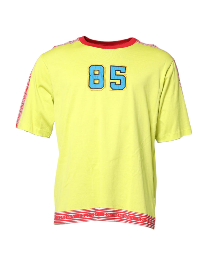 Dolce & Gabbana Green Cotton 85 Patch Crew Neck T-shirt