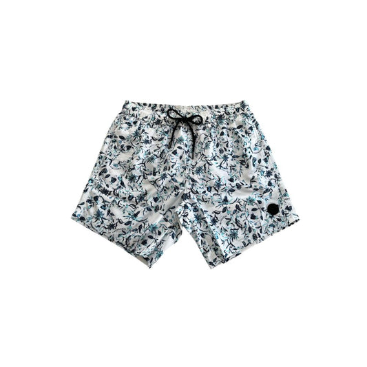 Trussardi Beachwear White Polyester Men Swim Shorts - ClickThatClicks 