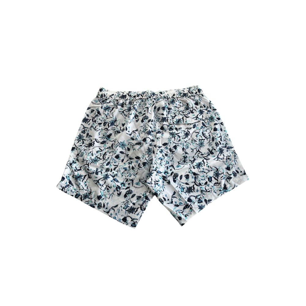 Trussardi Beachwear White Polyester Men Swim Shorts - ClickThatClicks 