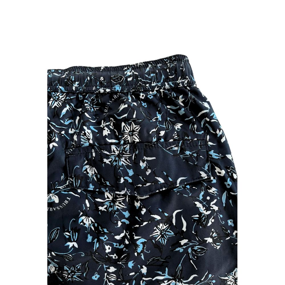 Trussardi Beachwear Blue Polyester Men Swim Short - ClickThatClicks 