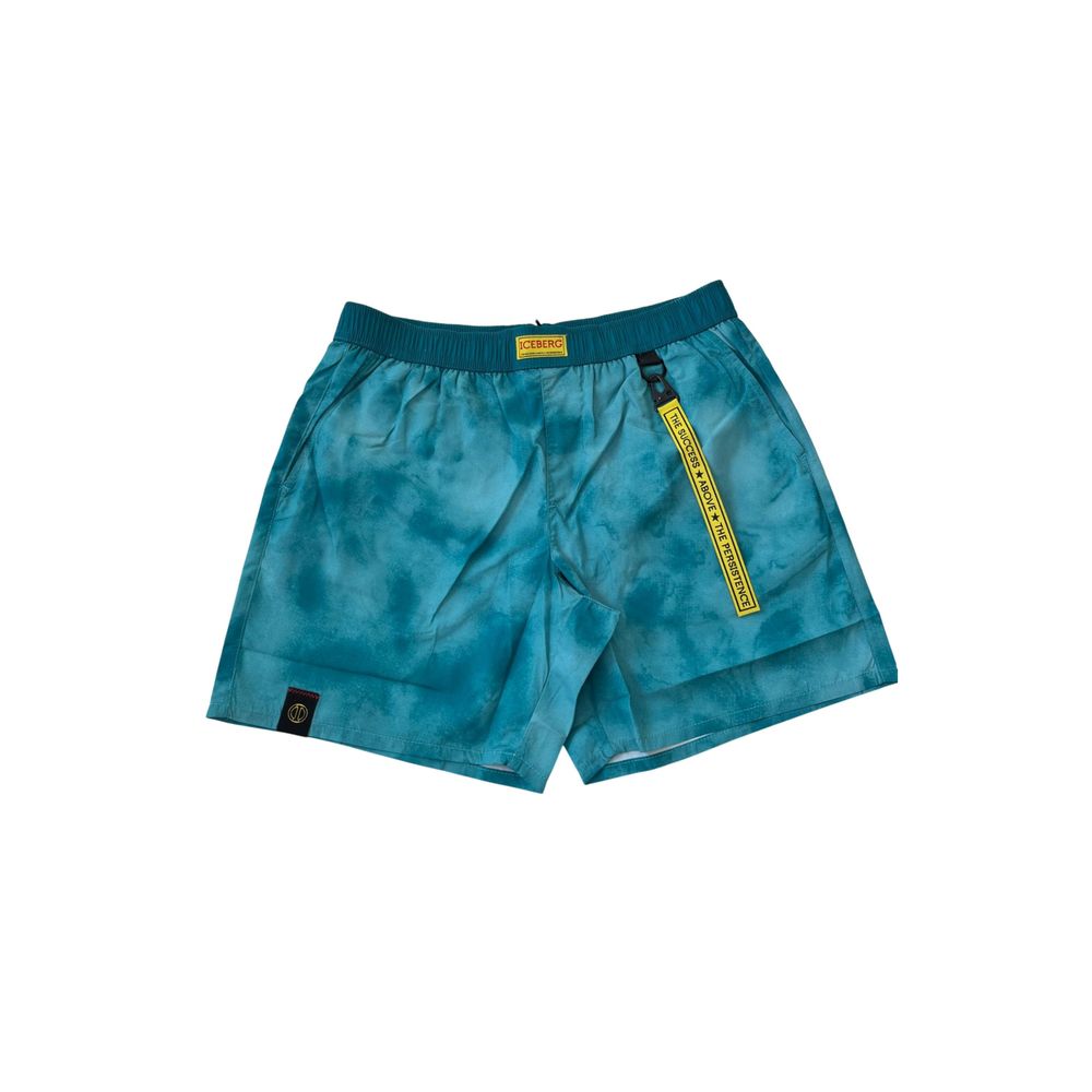 Iceberg Light Blue Polyester Men Swim Short - ClickThatClicks 