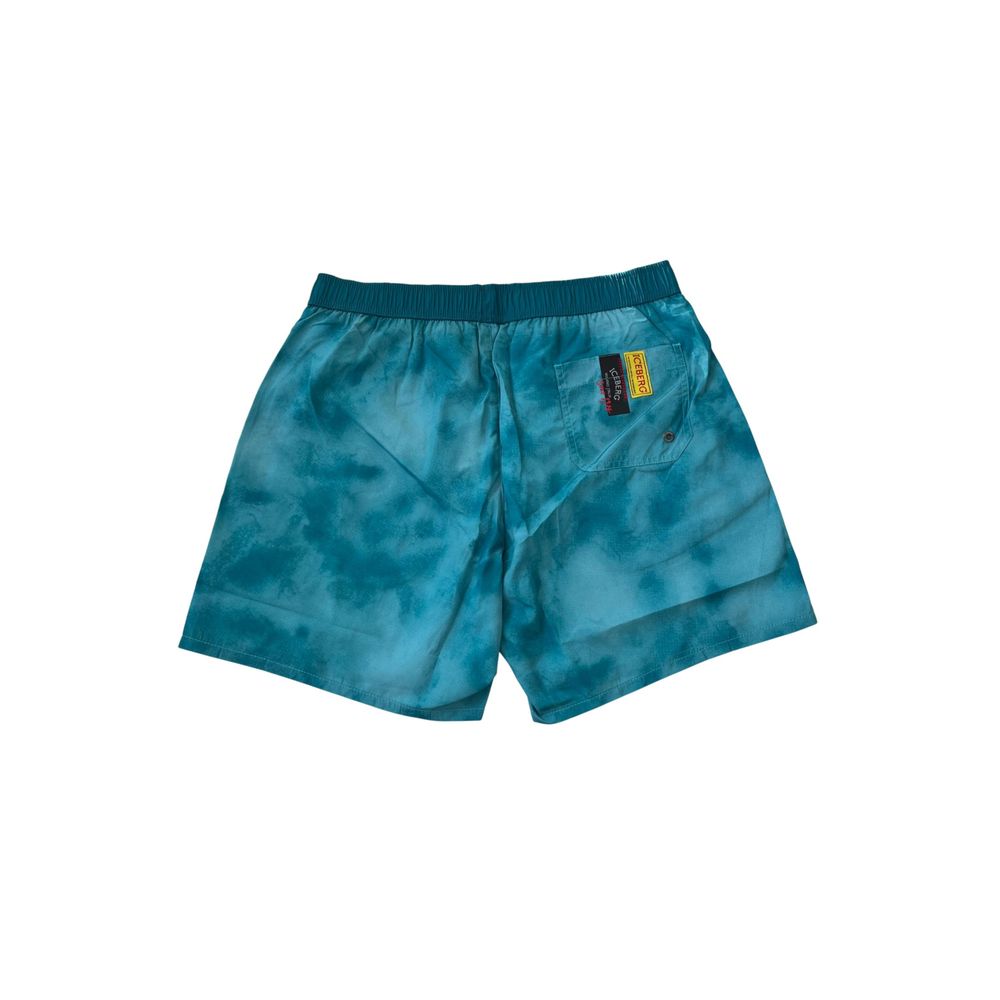 Iceberg Light Blue Polyester Men Swim Short - ClickThatClicks 
