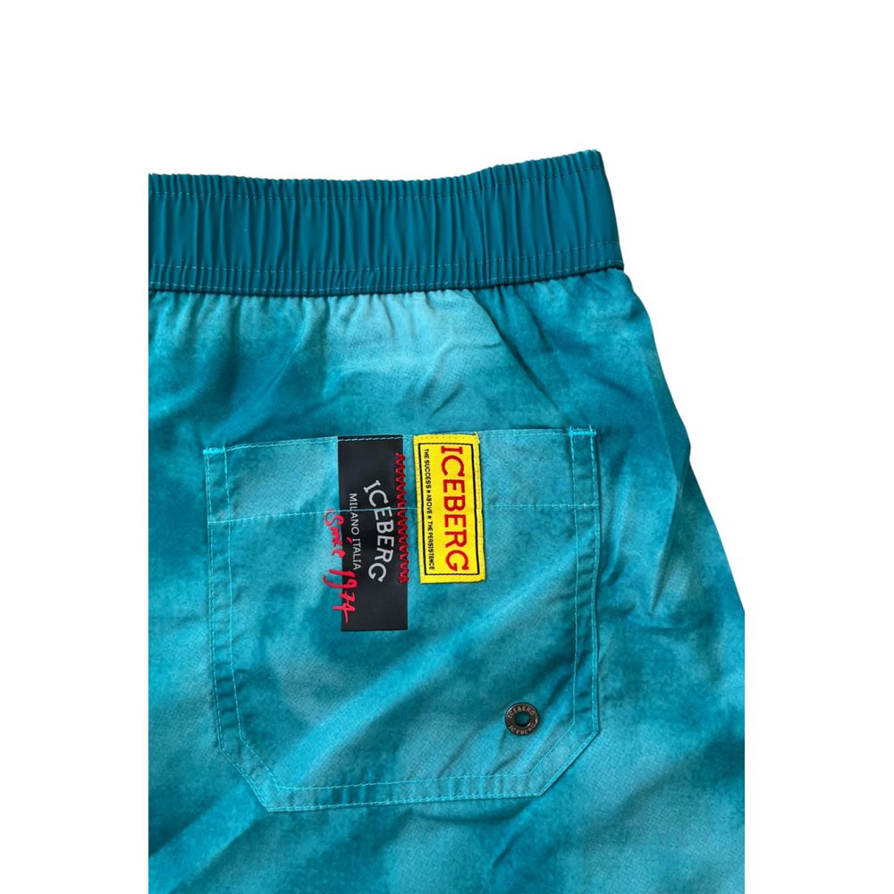 Iceberg Light Blue Polyester Men Swim Short - ClickThatClicks 