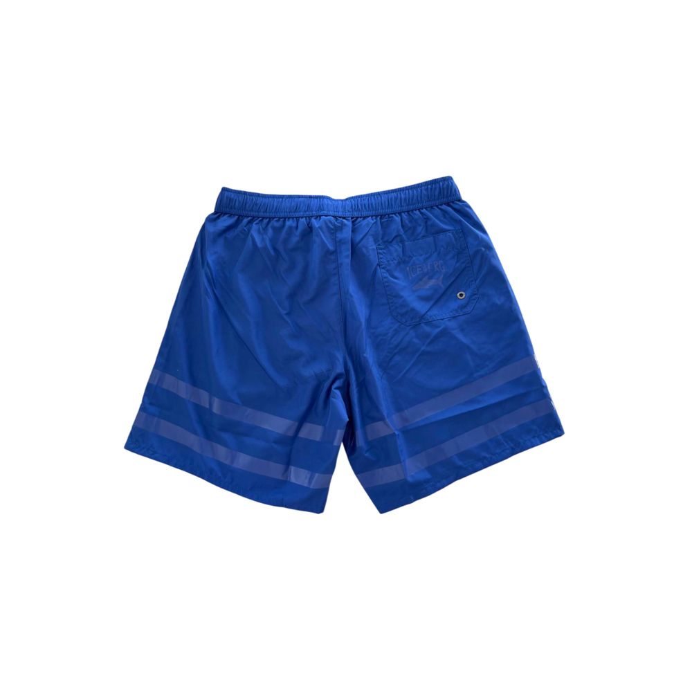 Iceberg Blue Polyester Men Swim Short - ClickThatClicks 