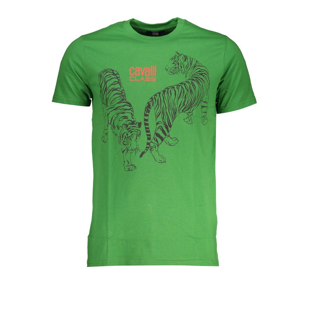 Cavalli Class Verde Cotton Men T-Shirt - ClickThatClicks 
