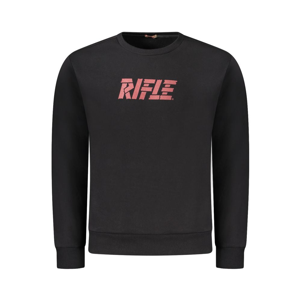Rifle Black Cotton Men's Crewneck Sweater - ClickThatClicks 
