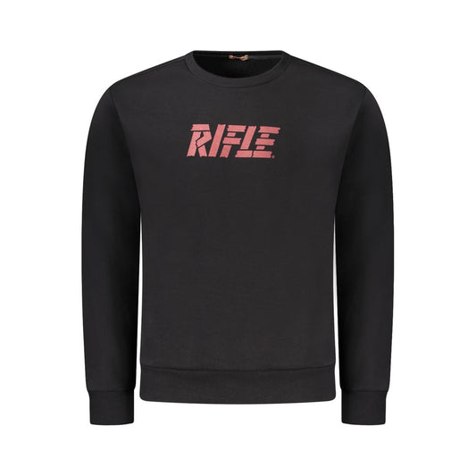 Rifle Black Cotton Men's Crewneck Sweater - ClickThatClicks 