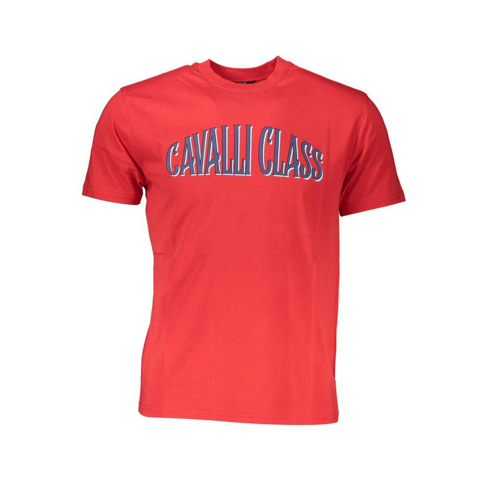 Cavalli Class Red Cotton Men T-Shirt - ClickThatClicks 