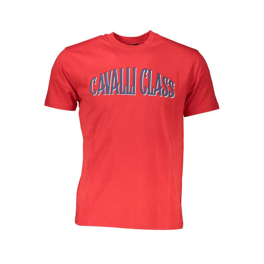 Cavalli Class Red Cotton Men T-Shirt - ClickThatClicks 